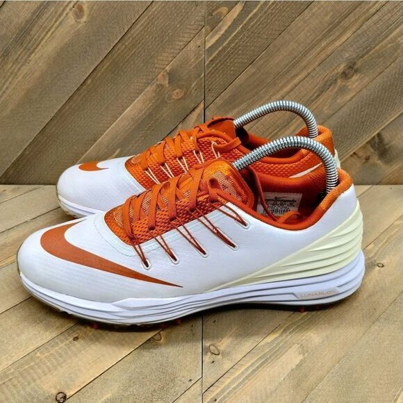 Nike Texas Longhorns Lunar Control 4 Golf Shoes Womens Size 9 White Orange - Picture 2 of 9